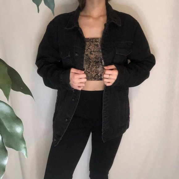 Black Denim Unisex Jacket - Picture 4 of 12